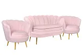 Комплект кресел и дивана ракушка Pearl Double Pink V2 №1