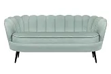Диван ракушка для гостиниц Pearl Triple Green на черных ножках №0