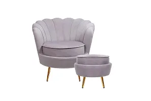 заказать Кресло с пуфом ракушка Pearl Grey в интернет-магазине