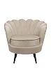 Низкое кресло ракушка Pearl Taupe на черных ножках №0