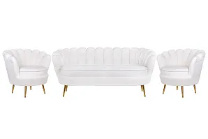фото Комплект кресел и дивана ракушка Pearl Triple White Boucle