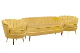 Комплект кресел и дивана ракушка Pearl Triple Yellow №1