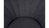 Низкое кресло ракушка Pearl Black Boucle на черных ножках №5