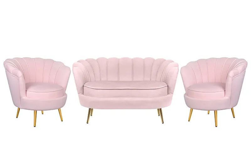 Комплект кресел и дивана ракушка Pearl Double Pink V2 в Москве Комплект кресел и дивана ракушка Pearl Double Pink V2