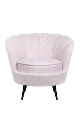 купить стильное Низкое кресло ракушка Pearl Pink Boucle на черных ножках