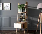 Узкий стеллаж "Бруни (Bruni) с белыми фасадами" с открытыми полками арт BR29WH №1