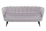 Дизайнерский диван для гостиниц Pearl Triple Grey на черных ножках №0
