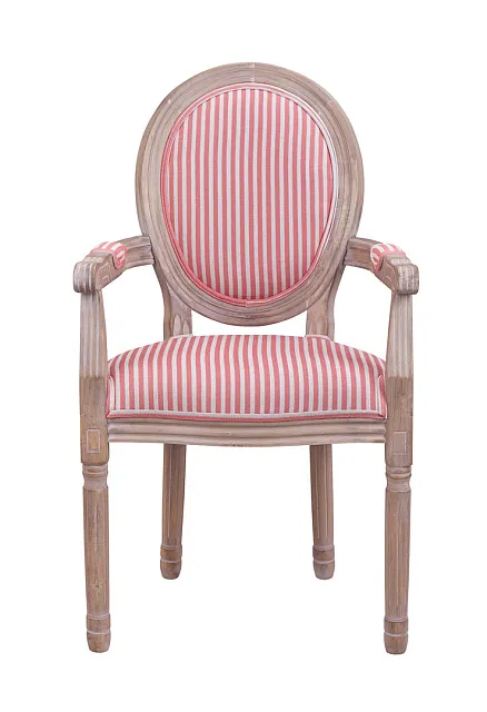 Мягкий стул с подлокотниками Volker Arm Pink Pinstripe в Москве Мягкий стул с подлокотниками Volker Arm Pink Pinstripe