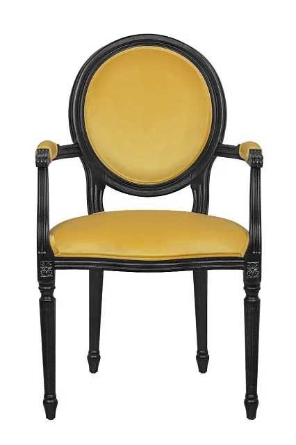 Мягкий стул с подлокотниками Delo Kora Arm Yellow