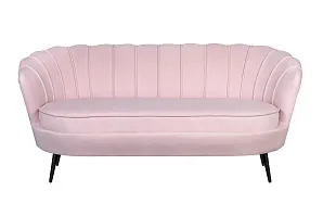 фото Дизайнерский диван Pearl Triple Pink на черных ножках