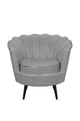 купить Низкое кресло ракушка Pearl Grey V2 на черных ножках