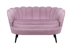 Дизайнерский двухместный диван Pearl Double Pink на черных ножках в интерьере