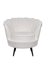 купить стильное Кресло ракушка Pearl Beige на черных ножках в интернет-магазине