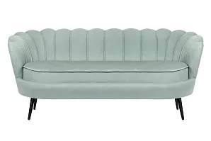 Диван ракушка для гостиниц Pearl Triple Green на черных ножках на заказ