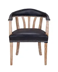 купить стильный Мягкий стул с подлокотниками Tanner Black Leather в интернет-магазине