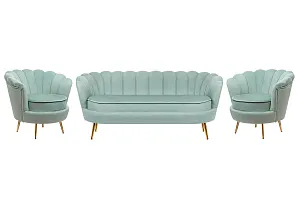 Комплект кресел и дивана ракушка Pearl Triple Green
