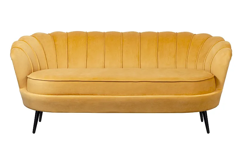 Дизайнерский диван Pearl Triple Yellow на черных ножках в Москве Дизайнерский диван Pearl Triple Yellow на черных ножках