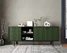 Комод с дверками и нишей "Эмерсон (Emerson)" арт EM15/green/L №3