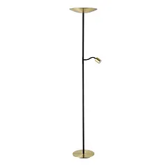 заказать стильные 901979 Светодиодный торшер CONIVARINO, 26,5W 1X4W(LED LED), 2700K, 3150 480lm, сталь, латунь состаренный, черный