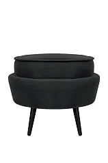 Пуф Pearl Adorn Black на черных ножках