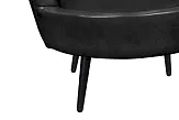 Низкое кресло ракушка Pearl Black V2 на черных ножках №6