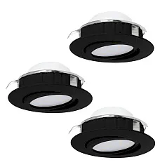 купить 900749 Комплект встраиваемых светильников диммируемых PINEDA, 3X5,5W (LED), 3000K, ?84, пластик, черный в интернет-магазине