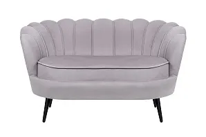 стильный Диван ракушка Pearl Double Grey на черных ножках на заказ