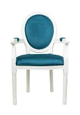Мягкий стул с подлокотниками Volker Arm Blue and White в интернет-магазине в Москве