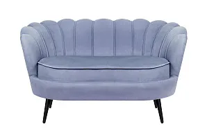 фото Диван ракушка Pearl Double Blue на черных ножках