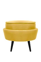 Пуф Pearl Adorn Yellow на черных ножках в интерьере