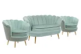 Комплект кресел и дивана ракушка Pearl Double Green №1