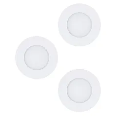 фото 98633 Комплект встраиваемых светильников FUEVA 1, 3X2,8W (LED), 3000K, 1050lm, IP20/44, ?85, литой металл, белый / пластик, белый в интерьере