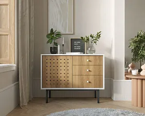 Комод с тремя ящиками и дверкой КОТО (KOTO) арт KT11 в интерьере