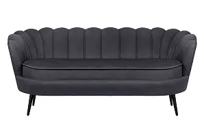 Диван ракушка для гостиниц Pearl Triple Black на черных ножках