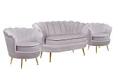 Комплект кресел и дивана ракушка Pearl Double Grey №1