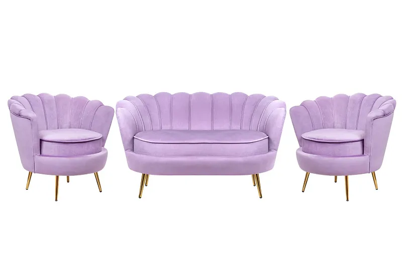 Комплект кресел и дивана ракушка Pearl Double Purple в Москве Комплект кресел и дивана ракушка Pearl Double Purple