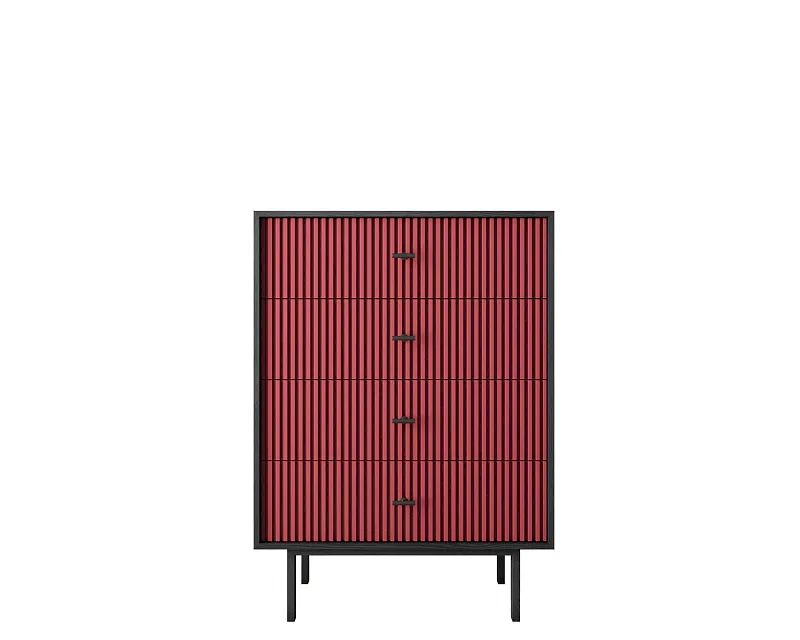 Комод вертикальный с четырьмя ящиками "Эмерсон (Emerson)" арт EM18/red/L