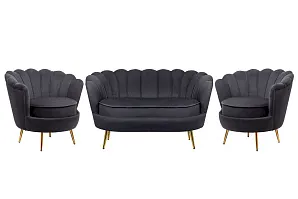 Комплект кресел и дивана ракушка Pearl Double Black на заказ в интернет-магазине