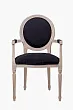 Мягкий стул с подлокотниками Delo Arm Black Velvet №0
