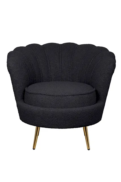 Низкое кресло ракушка Pearl Black Boucle в Москве Низкое кресло ракушка Pearl Black Boucle
