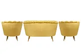 Комплект кресел и дивана ракушка Pearl Double Yellow №2