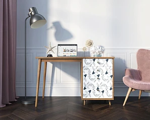 купить стильные Стол рабочий "Berber" принт 36 с одной тумбой арт BB31/Print_36