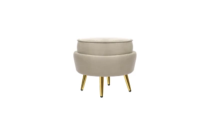Кресло с пуфом ракушка Pearl Taupe