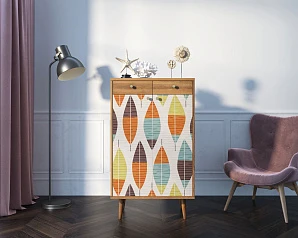 Комод "Berber" два ящика и дверки 48 принт арт BB46/Print_48 в интерьере