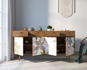 стильные Комод "Berber" четыре дверки и четыре ящика 27 принт арт BB25/Print_27