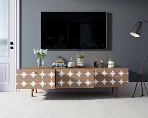 купить стильные Комод "Berber" с ящиками низкий под TV принт 17 арт BB19/Print_17 в интернет-магазине