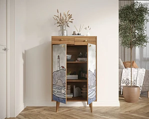 фото Комод "Berber" два ящика и дверки арт BB46/Print_51