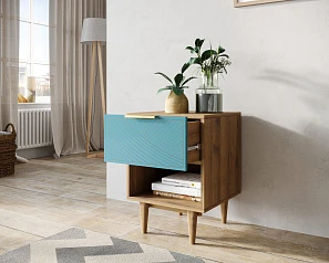 стильные Тумбочка с верхним ящиком "Line" LN10/GR1/blue
