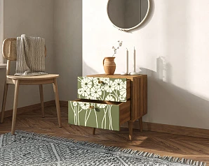 купить красивые Тумбочка "Berber" с двумя ящиками 53 принт арт BB03/Print_53, разноцветная