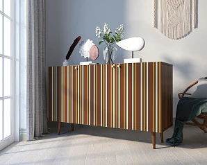 Комод "Berber" три дверки 20 принт арт BB01/Print_20 в интерьере